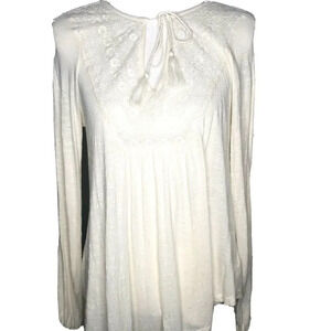 Jessica Simpson Medium White Sheer Embroidered